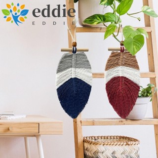 26edie พรมผ้าฝ้ายทอมือ แต่งพู่ ลายใบไม้ สไตล์โบฮีเมียน หลากสี สําหรับหน้าต่าง 2 ชิ้น ต่อชุด