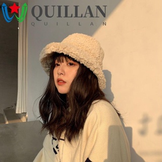 Quillan หมวกบักเก็ต ผ้าขนแกะ พับได้ ปรับได้ กันแดด ฤดูใบไม้ร่วง และฤดูหนาว สําหรับผู้หญิง