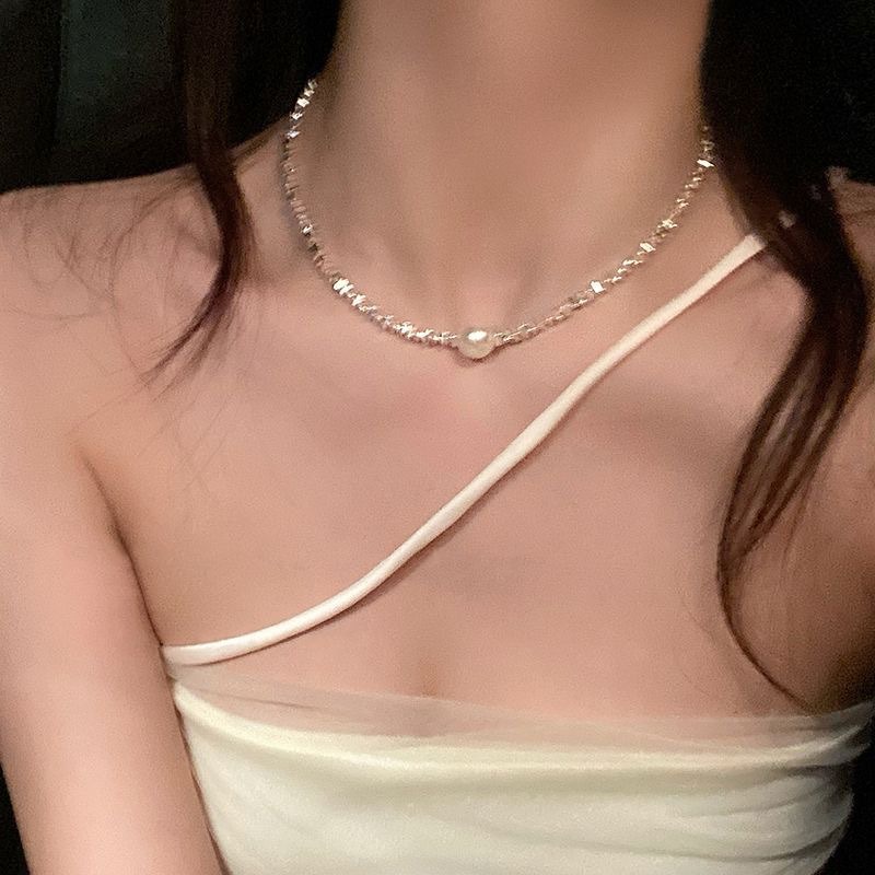 เครื่องประดับ สร้อยคอโชคเกอร์ ชุบเงิน เกรด S925 ประดับไข่มุก สวยงาม สําหรับผู้หญิง ราคา ถูกที่สุด ดีลบีเคเค แกลเลอรีภาพที่ 7