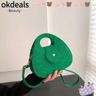 Okdeals กระเป๋าสะพายไหล่ ทรงโท้ท ลายหนังจระเข้ น้ําหนักเบา สีพื้น สําหรับผู้หญิง