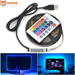 Sutee 5050 สายไฟ LED 5V TV แบ็คไลท์ USB รีโมตคอนโทรล โคมไฟยืดหยุ่น