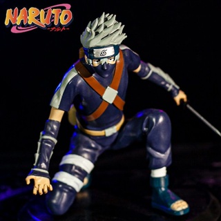 โมเดลฟิกเกอร์ การ์ตูนนารูโตะ Naruto Kakashi Naruto Sasuke Squat Combat Edition ของเล่นสําหรับเด็ก