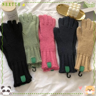 Nextth ถุงมือกีฬา ผ้าขนสัตว์ แบบยาว หนา สําหรับผู้หญิง