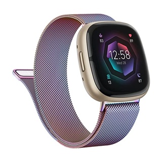 สายนาฬิกาข้อมือโลหะ แบบห่วงแม่เหล็ก สําหรับ Fitbit Versa 2versa 3 Versa 4 Band Fitbit Versa Lite Sense 2 Correa