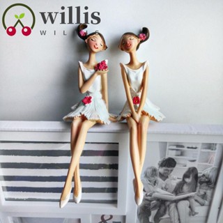 Willis ฟิกเกอร์เรซิ่น รูปนางฟ้า เด็กผู้หญิง ดอกไม้ หรูหรา 2 ชิ้น ต่อชุด สําหรับตกแต่งห้องนอน