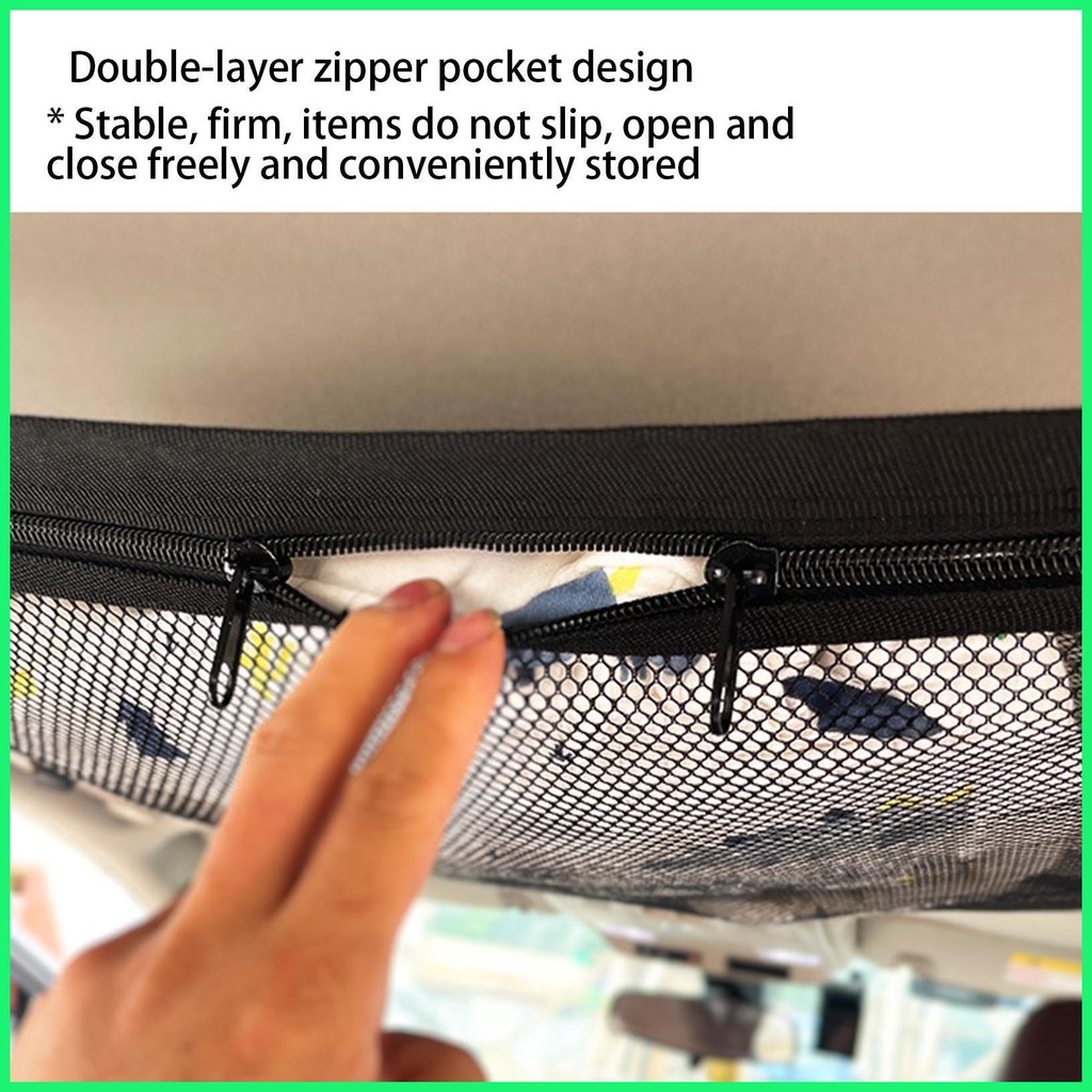 [จัดส่งจากกรุงเทพฯ]🚚กระเป๋าตาข่ายเก็บของ สําหรับติดหลังคารถยนต์ - รูปที่ 4