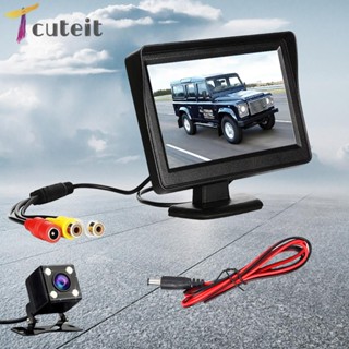 Tcuteit มอนิเตอร์จอดรถยนต์อัตโนมัติ หน้าจอ LCD 4.3 นิ้ว HD เวอร์ชั่นกลางคืน TFT