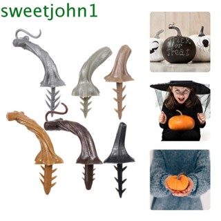 Sweetjohn ก้านฟักทองปลอม ด้ามจับพลาสติก ปลอดภัย สําหรับบ้าน ปาร์ตี้ 24 ชิ้น