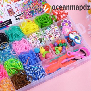 Oceanmapdz สายรัดข้อมือยาง สีรุ้ง หลากสีสัน ของเล่นสําหรับเด็กผู้หญิง