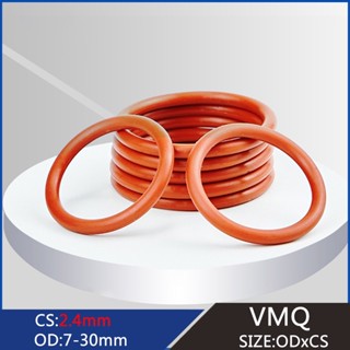 โอริงซีลโอริง VMQ สีแดง หนา 7 มม.-30 มม. CS 2.4 มม. 100 ชิ้น ต่อชุด และโอริง