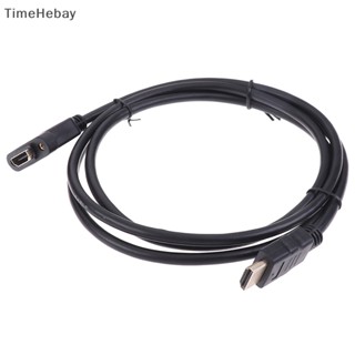 Timehebay สายเคเบิลต่อขยาย HDMI ตัวผู้ เป็นตัวเมีย ชุบทอง พร้อมสกรูยึดแผง EN 1 ชิ้น