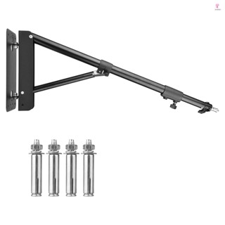 Photography Strobe Light Stand for Softbox Reflector Ring Light - Wall Mounting Triangle Boom Arm, Aluminum Alloy, 5kg Load Capacity