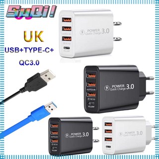 Suqi ที่ชาร์จเร็ว US USB TYPE-C QC3.0 สําหรับบ้าน