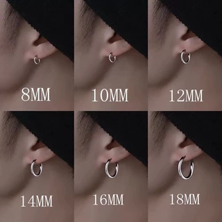 Roselife ต่างหูห่วง สเตนเลส ทรงกลม เรขาคณิต สีทอง เงิน ดํา แวววาว คลาสสิก กันแพ้ เครื่องประดับ สําหรับผู้ชาย ผู้หญิง 1 ชิ้น