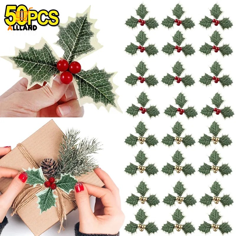 [Xmas Favorite] [ขายดี] พวงดอกเบอรี่ประดิษฐ์ สีเขียว สีแดง ทอง สําหรับตกแต่งปาร์ตี้คริสต์มาส งานแต่งงาน