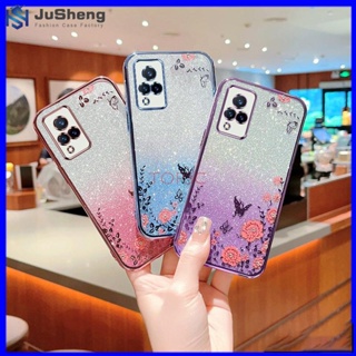 Jusheng เคสโทรศัพท์มือถือ ลายผีเสื้อกระพริบ สําหรับ Vivo V21 5G MMHY