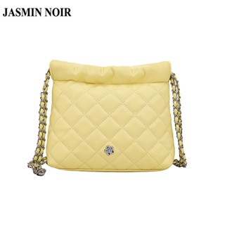 Jasmin NOIR กระเป๋าสะพายข้าง ทรงสี่เหลี่ยม แต่งสายโซ่ ขนาดเล็ก ลายสก๊อต สําหรับผู้หญิง