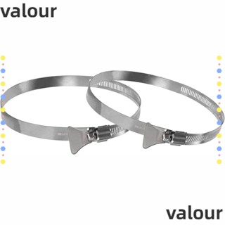Valour แคลมป์สกรูหนอนนิ้วหัวแม่มือ สเตนเลส 304 เส้นผ่าศูนย์กลาง 3 1/2 นิ้ว -4 1/2 นิ้ว 4 นิ้ว ปรับได้ 2 ชิ้น