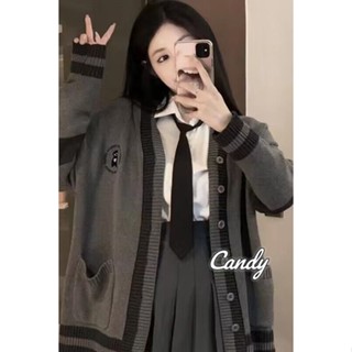 Candy Kids  เสื้อแฟชั่นผู้หญิง เสื้อแขนยาว คลุม ไหมพรม ครอปเสื้อแขนยาว  สวยงาม High quality Comfortable พิเศษ WMY23907D1 36Z230909