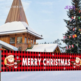 ธงแบนเนอร์ ลาย Merry Christmas สีแดง ขนาดใหญ่ 273x37 ซม. สําหรับตกแต่งสวน คริสต์มาส