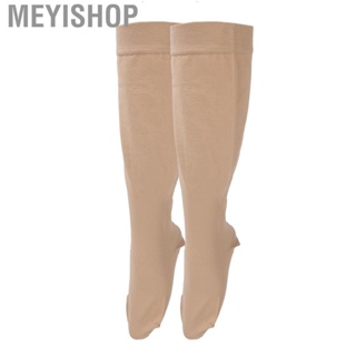 Meyishop Knee High Varicose Vein Stockings Plus Size Close Toe 23 To 32mmHg Compression Support Skin Color a