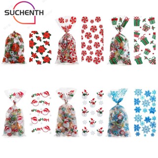 Suchenth ถุงขนม ลายซานตาคลอส เกล็ดหิมะ สําหรับตกแต่งบ้าน