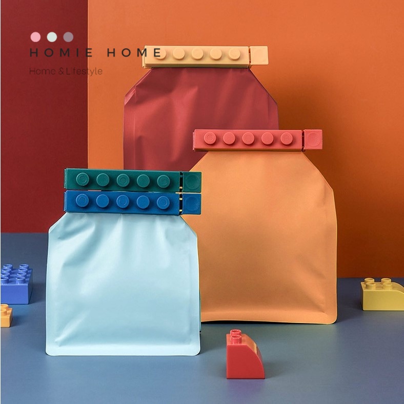 HH-492 คลิปหนีบถุงขนม ลายเลโก้สุดจะน่ารัก จุใจ ชุดละ 4 ชิ้น พร้อมส่งจากไทย