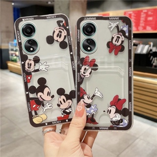 ใหม่ เคสโทรศัพท์มือถือ ซิลิโคนนิ่ม TPU กันกระแทก ลายการ์ตูนน่ารัก พร้อมช่องใส่บัตร แฟชั่น สําหรับ OPPO A38 A58 A78 NFC A98 4G 5G A38 OPPOA58 2023