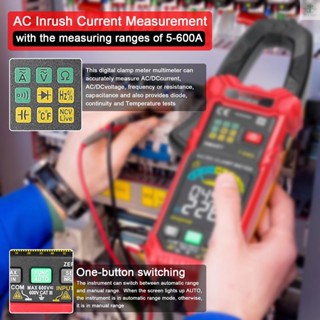 MAYILON Digital Clamp Multimeter Multifunction 600V Voltmeter Tester Amp Volt Meter Auto-ranging NCV True RMS 6000 Counts 60A Current Resistance Capacitance Temperature Diodes Continuity Measurement Device