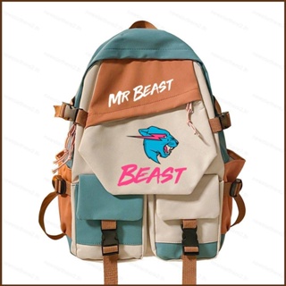 Ns2 Mr Beast กระเป๋าเป้สะพายหลัง อเนกประสงค์ กันน้ํา จุของได้เยอะ พิมพ์ลาย แฟชั่นสําหรับผู้หญิง และผู้ชาย SN2