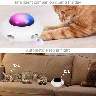 UFO Interactive Cat Toy With Feathers Automatic Teaser Kitten Toys for Indoor UK