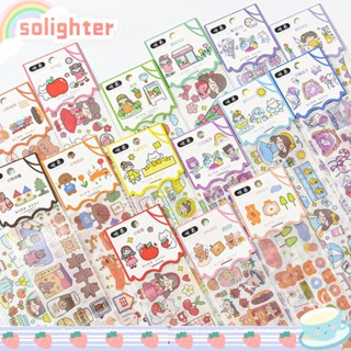 Solighter กระดาษวาชิ ลายการ์ตูนน่ารัก สร้างสรรค์ สําหรับสมุดโน้ต อัลบั้ม DIY