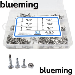 Blueming2 สกรูสเตนเลส หัวแบน M4.2 สีเงิน สําหรับงานไม้ 210 ชิ้น