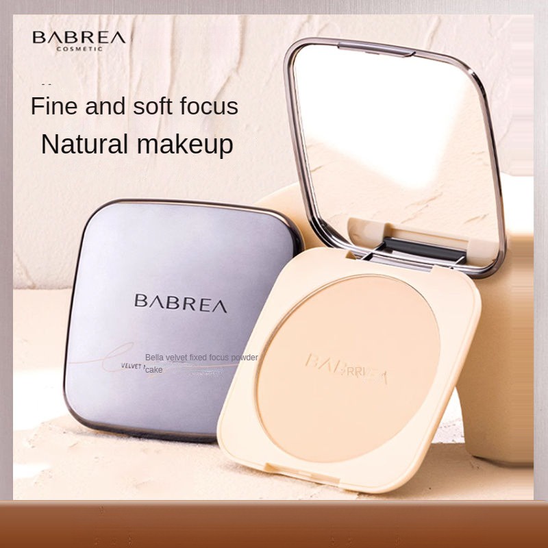 Babrea แป้งเค้ก ขนาดใหญ่ ควบคุมความมัน ติดทนนาน สําหรับผู้หญิง พร้อมแป้งน้ําผึ้งเปียก และแห้ง สําหรับผิวแห้ง และรูขุมขนที่มองไม่เห็น