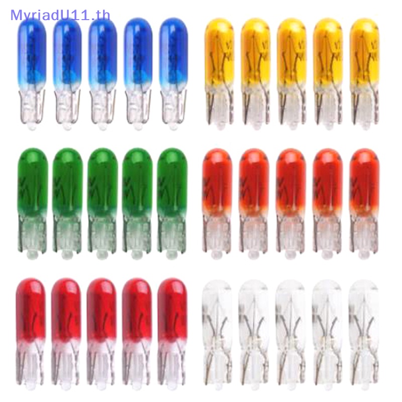 Myriadu หลอดไฟแดชบอร์ด T5 12v 1.2w สําหรับภายในรถยนต์ 10 ชิ้น