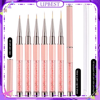 ♕ Nail Art Functional Brush Pulling Line Drawing Flower Painting Acrylic Metal Rod Phototherapy Penแต่งเล็บเครื่องมือสำหรับร้านเล็บ 6 Designs UPBEST