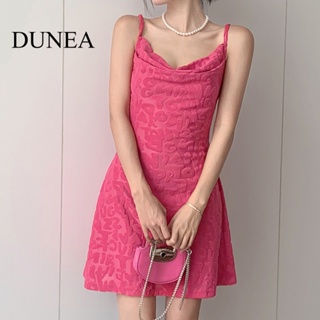 Dunea ชุดเดรส สลิปออน สีพื้น เซ็กซี่ สําหรับผู้หญิง