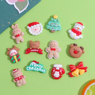 การ์ตูน Merry Christmas Croc Jibbits Teddy Bear Jibitz Charm Pins กระต่าย บิสกิต รองเท้า Charms ซานตาคลอส Jibits Crocks สําหรับผู้หญิง อุปกรณ์เสริมตกแต่งรองเท้า