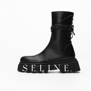 SELINE แฟชั่นรองเท้า บูท รองเท้าบูทยาว ไซส์ใหญ่ รองเท้า boots เบาเป็นพิเศษ อ่อน สง่า พุ่ง FMT2390QM737Z230911