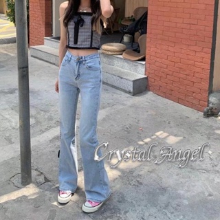 Crystal กางเกงขายาว กางเกงยีสน์ผู้หญิง ทรงหลวม ๆ ตรง Retro Hip Hop Pants 2023 NEW Style WNK2390677 37Z230911