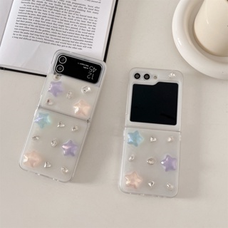 เคสโทรศัพท์มือถือแบบนิ่ม กันกระแทก ลายดาวน่ารัก สําหรับ Samsung Galaxy Z Flip5 5G Z Flip4 Flip3