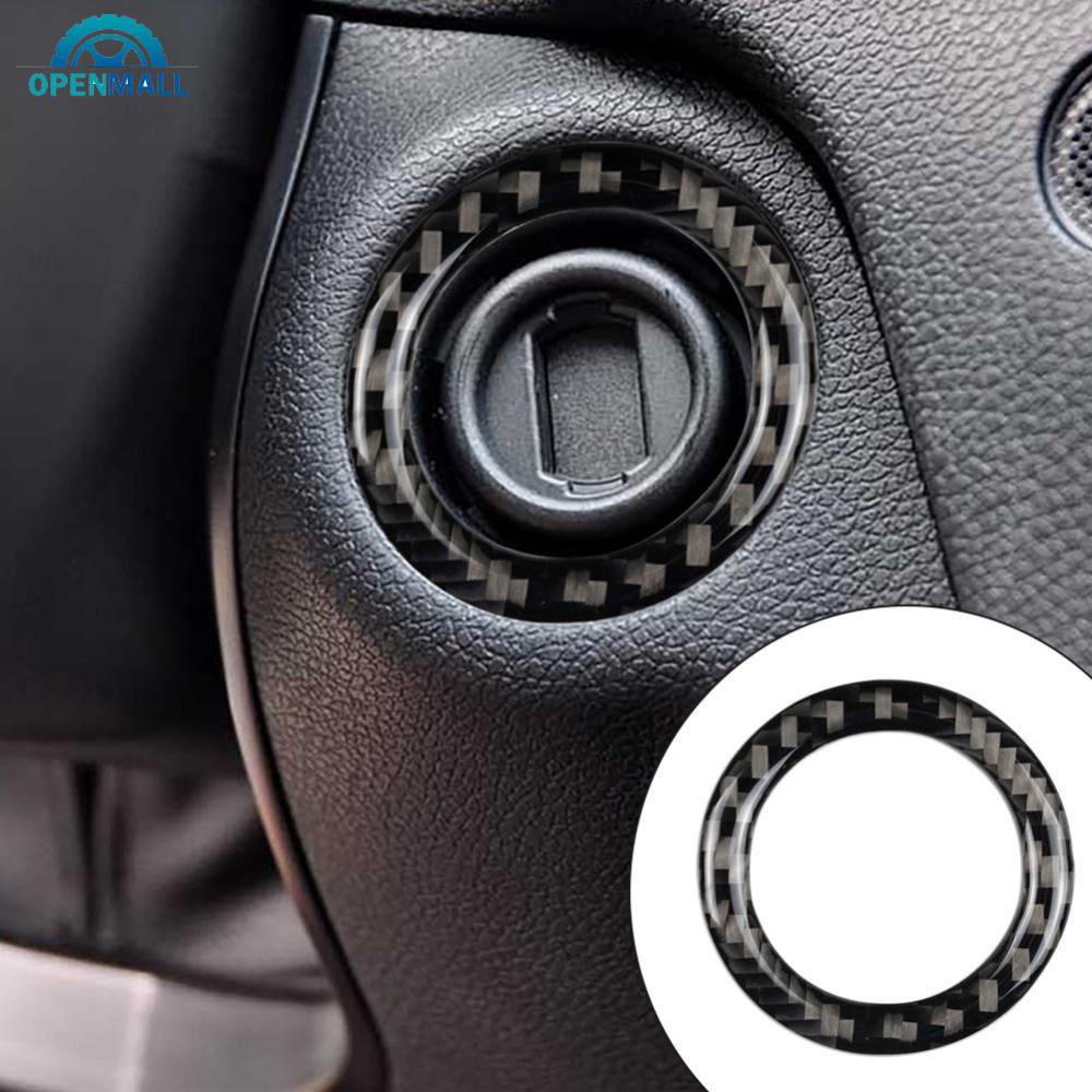 Openmall สติกเกอร์คาร์บอนไฟเบอร์ ติดสวิตช์สตาร์ทรถยนต์ สําหรับ Mercedes Benz W204 W212 W246 A B C E 