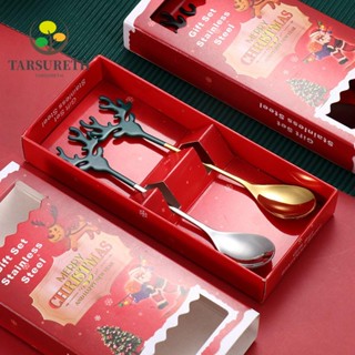 Tarsureth ช้อนสเตนเลส ลายหัวกวาง สําหรับกวนขนมหวาน คริสต์มาส 2 ชิ้น