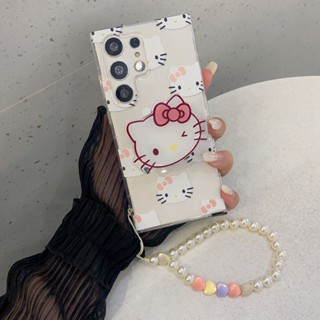 เคสโทรศัพท์มือถือเจล แบบนิ่ม ลายคิตตี้ มีสายคล้อง สําหรับ Samsung Galaxy A53 A53 A33 A23 A13 A72 A52 A42 A32 A22 A71 A51 A30 A50