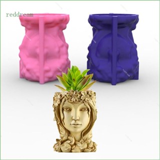 Redd แม่พิมพ์ซิลิโคน รูปกระถางดอกไม้ เทพธิดา 3D สีแดง สําหรับตกแต่งบ้าน DIY