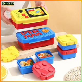 Creative DIY Building Blocks Pixel กล่องอาหารกลางวันเด็ก Salsa ผลไม้กล่องเก็บ-FE
