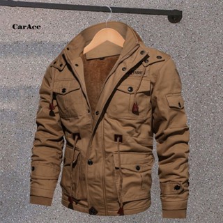 &lt;CarAcc&gt; เสื้อแจ็กเก็ตทํางาน ผ้าฝ้าย ผ้าฟลีซ กันลม และอบอุ่น ขนาดใหญ่ มีกระเป๋าหลายช่อง ด้านในบุผ้ากํามะหยี่ขนนิ่ม ให้ความอบอุ่น เหมาะกับใส่ทํางาน แฟชั่นฤดูหนาว สําหรับผู้ชาย