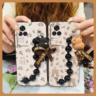 Anti-knock Cartoon Phone Case For Xiaomi Redmi K50 Skin-friendly feel cute Waterproof phone case Bear bracelet Dirt-resistant