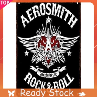 แผ่นป้ายโลหะดีบุก ลาย Aerosmith สไตล์วินเทจ ย้อนยุค ขนาด 20x30 ซม. สําหรับตกแต่งบาร์ ผับ คลับ