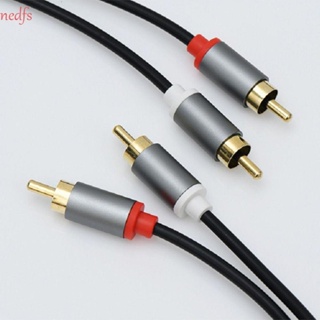 Nedfs สายเคเบิลขยายเสียง 2RCA เป็น 2RCA ตัวผู้ HIFI หัวบัวคู่ ชุบทอง 1 เมตร 1.5 เมตร 2 เมตร 3 เมตร 5 เมตร